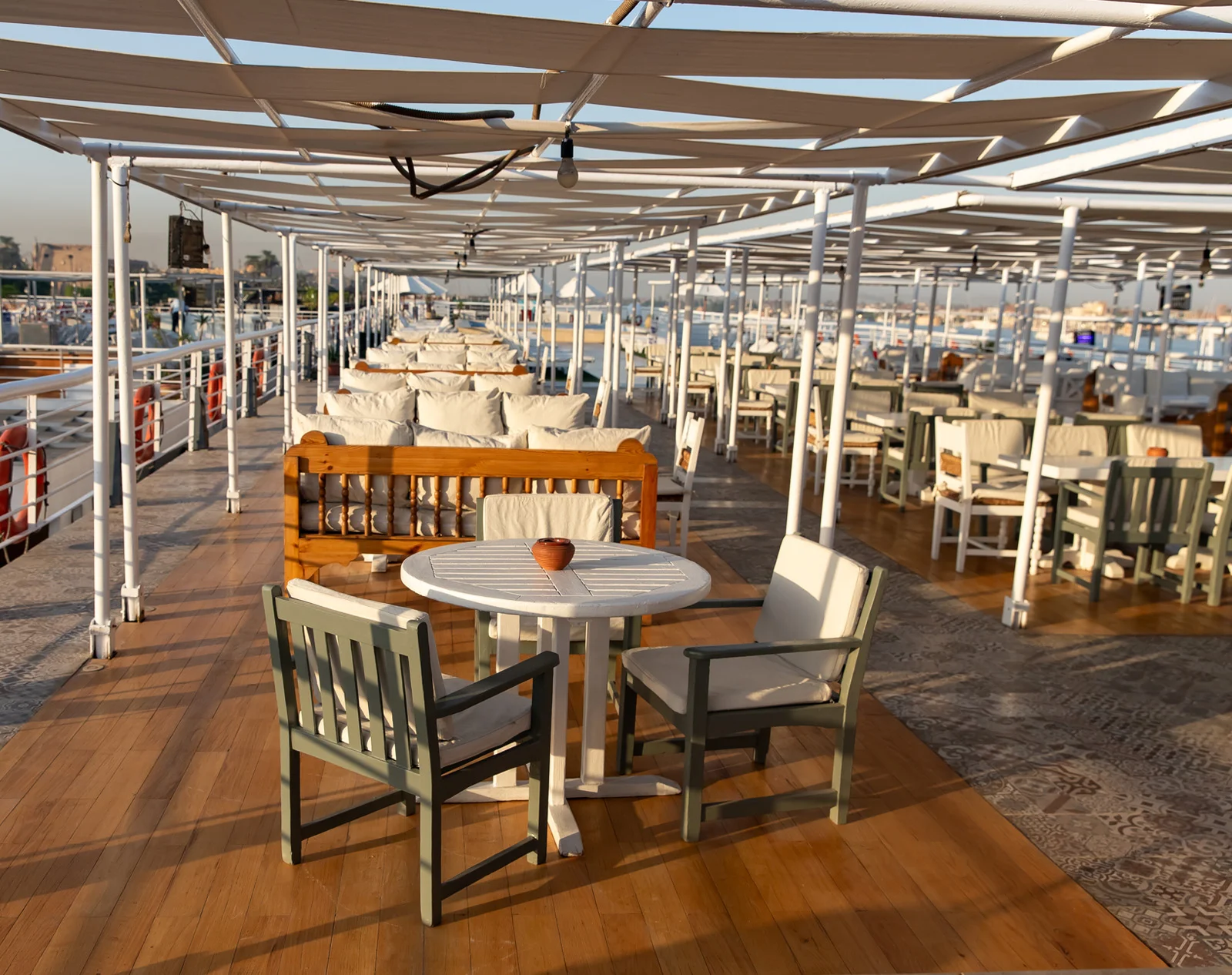 Sun deck of the Jamila Nile Cruise Nile cruise